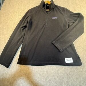Patagonia Micro D Quarter Zip Fleece Pullover Black Mens Large 26176
